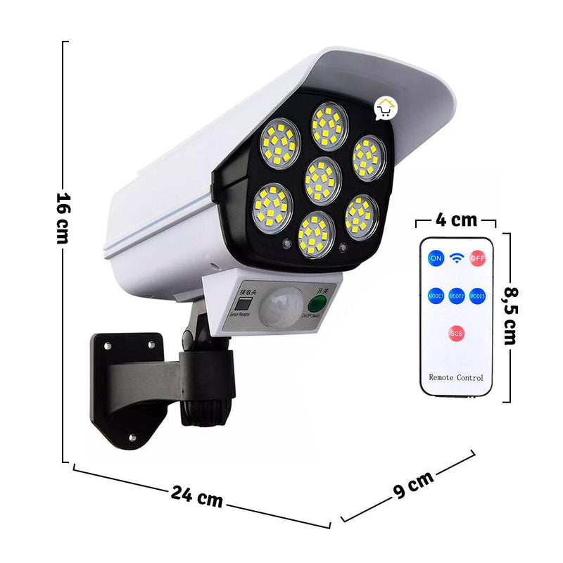 Lámpara Exterior Panel Solar Sensor Movimiento Luz de Emergencia YH2178T