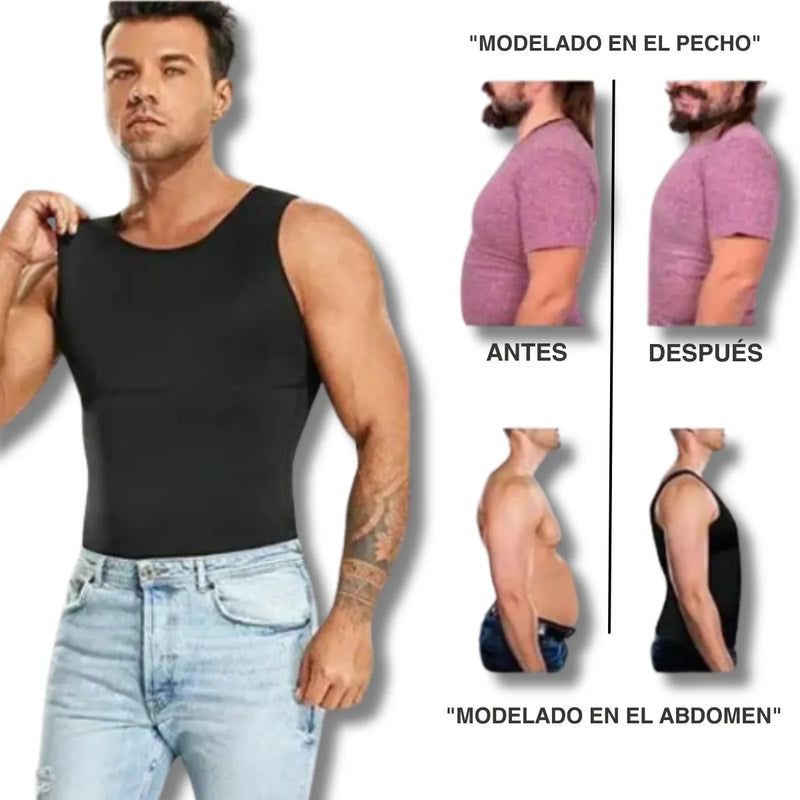 Camiseta Modeladora de Compresión Masculina SlimFlex (COMPRA 1 LLEVA 2)