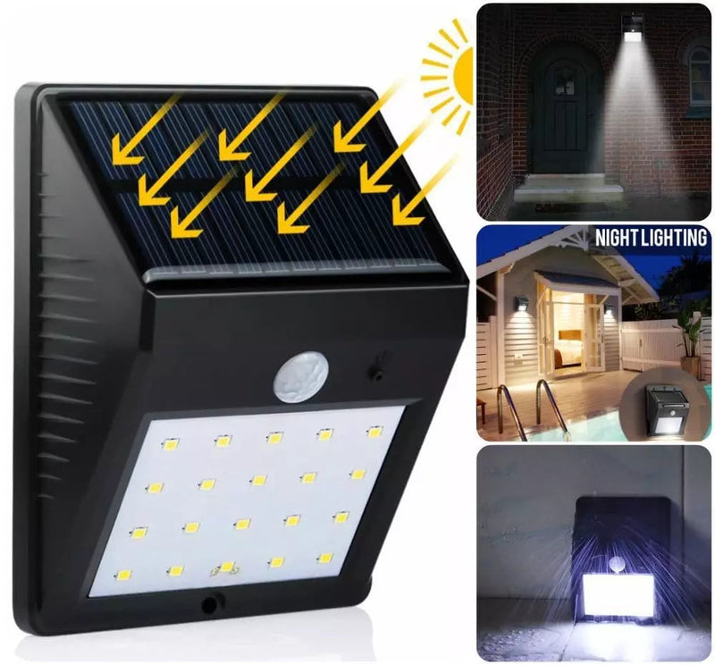 Lampara Solar Exterior 30LED Recargable Sensor de Movimiento