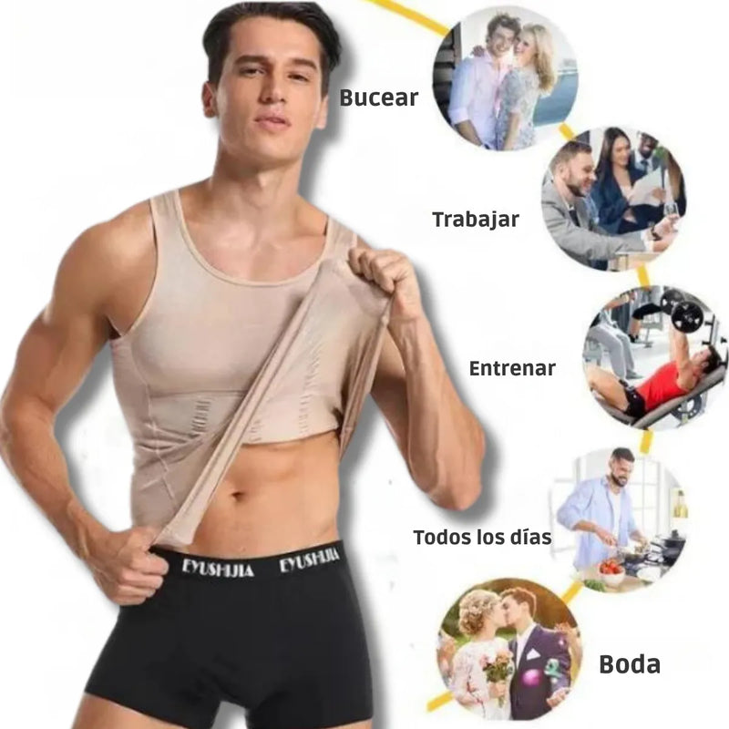 Camiseta Modeladora de Compresión Masculina SlimFlex (COMPRA 1 LLEVA 2)